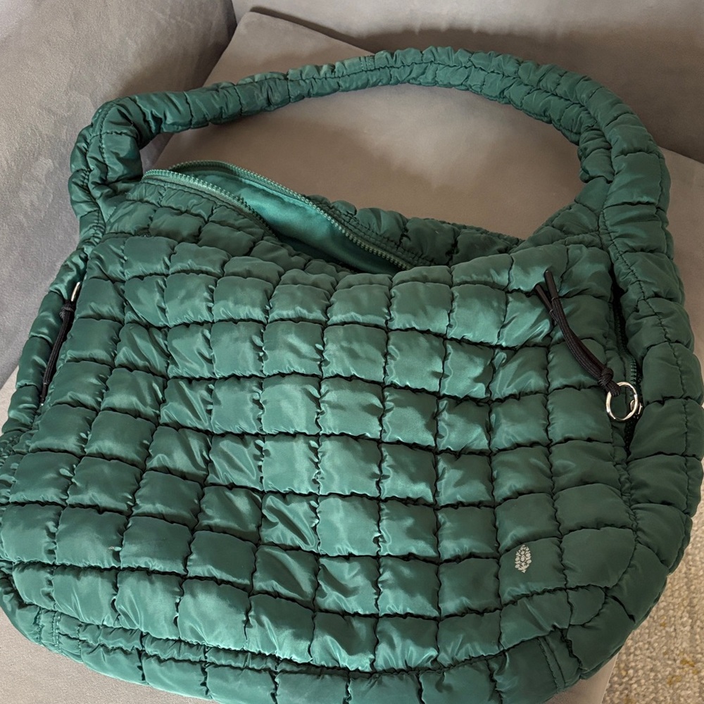 Free People Green Quilted Carryall Bag